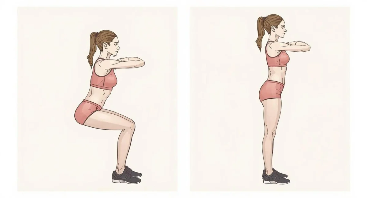 Chair squats build leg strength and muscles